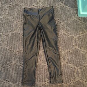 All Saints Black Leggings with Shiny Faux Leather Finish
